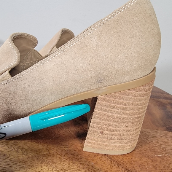 Joie Tan Block Heel Loafers Size 8 Classic Heels - Picture 7 of 15